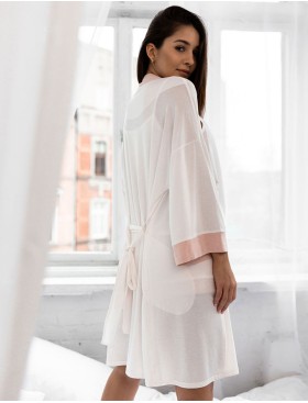 Белый халат из вискозы Sensis NELLI SZLAFROK, Цвет: белый, Размеры: L/XL, изображение 2