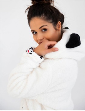 Плюшевая толстовка с капюшоном Sensis PANDA BLUZA, Цвет: белый, Размеры: S/M, изображение 3