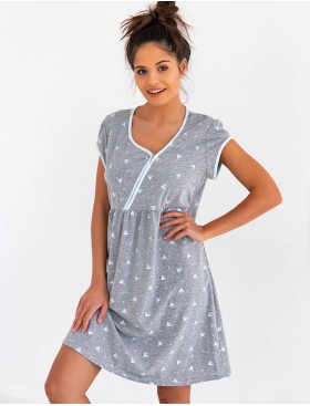 Хлопковая сорочка с коротким рукавом Sensis RILEY KOSZULA, Цвет: серый, Размеры: S