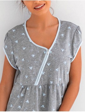 Хлопковая сорочка с коротким рукавом Sensis RILEY KOSZULA, Цвет: серый, Размеры: S, изображение 3