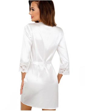 Атласный халат-кимоно Donna COLETTE dressing gown ekri, Цвет: экрю, Размеры: M, изображение 2