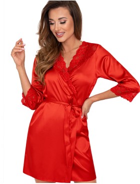 Атласный халат-кимоно Donna COLETTE dressing gown red, Цвет: красный, Размеры: XL