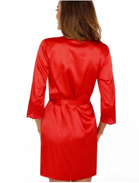 Атласный халат-кимоно Donna COLETTE dressing gown red, Цвет: красный, Размеры: XL, изображение 2