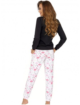 Хлопковая пижама с брюками Donna FLAMINGO pyjamas black, Цвет: черный, Размеры: S, изображение 3