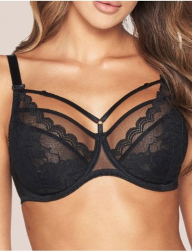 Мягкий кружевной бюстгальтер Kinga ALICE 931-SC черный, Цвет: черный, Размеры: 70I
