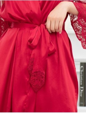 Короткий шелковый халат Mia-Amore AURELIA 3893 красный, Цвет: красный, Размеры: L/XL, изображение 5