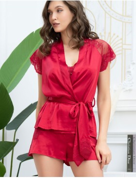 Комплект-тройка из натурального шелка Mia-Amore AURELIA 3894 красный, Цвет: красный, Размеры: S