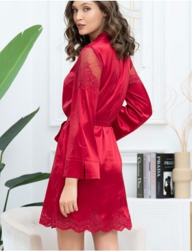 Шелковая рубашка-халат Mia-Amore AURELIA 3897 красный, Цвет: красный, Размеры: L, изображение 2