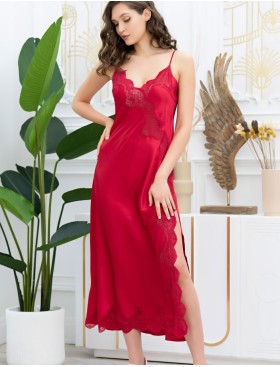 Длинная сорочка из натурального шелка Mia-Amore AURELIA 3898 красный, Цвет: красный, Размеры: L, изображение 2