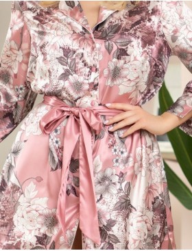 Шелковая рубашка-халат Mia-Amore BRENDA 3847, Цвет: античная роза, Размеры: M, изображение 4