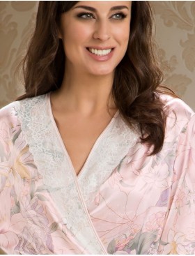 Шелковый халат Mia-Amore EDEM 5953, Цвет: розовый, Размеры: S/M, изображение 2