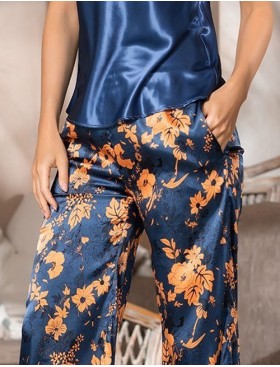 Шелковая пижама тройка Mia-Amore QIARA 3826, Цвет: синий, Размеры: 3XL, изображение 7