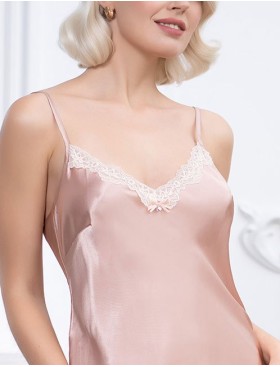 Короткая атласная сорочка Mia-Mella JULIA 8730 светлая пудра, Цвет: светлая пудра, Размеры: XS, изображение 4