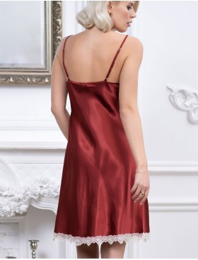 Короткая атласная сорочка Mia-Mella JULIA 8730 паприка, Цвет: паприка, Размеры: XS, изображение 2