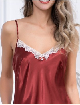 Атласный комплект с шортами Mia-Mella JULIA 8732 паприка, Цвет: паприка, Размеры: XS, изображение 4