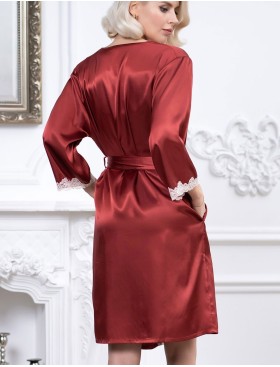 Атласный халат-кимоно Mia-Mella JULIA 8733 паприка, Цвет: паприка, Размеры: L/XL, изображение 2