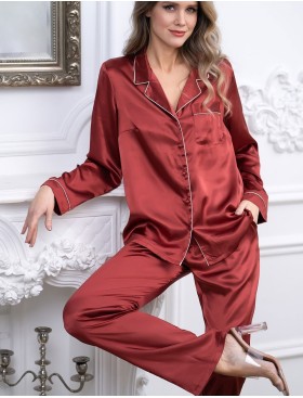 Пижама атласная Mia-Mella JULIA 8736 паприка, Цвет: паприка, Размеры: M