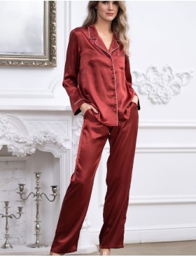 Пижама атласная Mia-Mella JULIA 8736 паприка, Цвет: паприка, Размеры: M, изображение 4