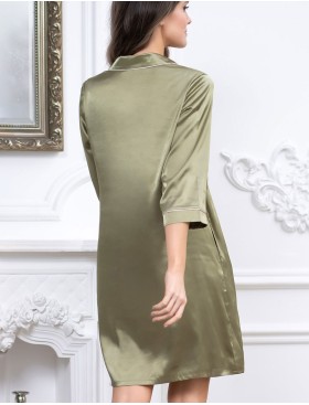 Атласная ночная рубашка Mia-Mella JULIA 8737 оливковый, Цвет: оливковый, Размеры: L, изображение 2