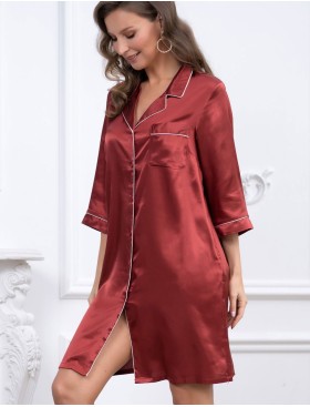 Атласная ночная рубашка Mia-Mella JULIA 8737 паприка, Цвет: паприка, Размеры: L, изображение 5