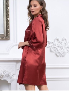 Атласная ночная рубашка Mia-Mella JULIA 8737 паприка, Цвет: паприка, Размеры: L, изображение 2