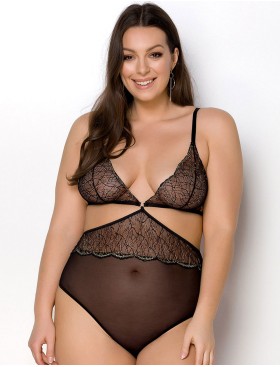 Откровенное боди Passion AMBERLY BODY black, Цвет: черный, Размеры: 6XL/7XL