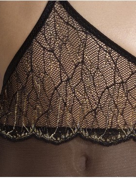 Полупрозрачный корсет +стринги Passion AMBERLY CORSET, Цвет: черный, Размеры: L/XL, изображение 3