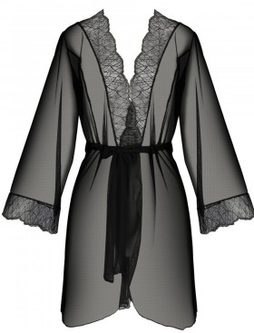 Полупрозрачный пеньюар Passion AMBERLY PEIGNOIR, Цвет: черный, Размеры: L/XL, изображение 4