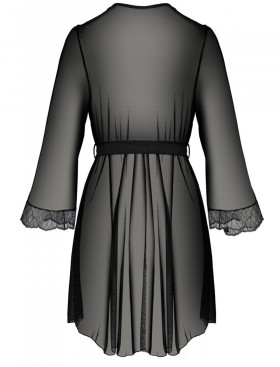 Полупрозрачный пеньюар Passion AMBERLY PEIGNOIR, Цвет: черный, Размеры: L/XL, изображение 5