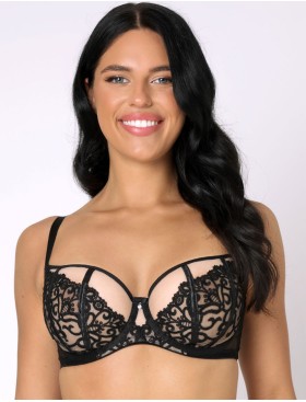 Бюстгальтер балконет мягкий Subtille ADELINA soft balconette, Цвет: черный+телесный, Размеры: 65F, изображение 2