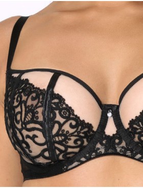 Бюстгальтер балконет мягкий Subtille ADELINA soft balconette, Цвет: черный+телесный, Размеры: 65F, изображение 3