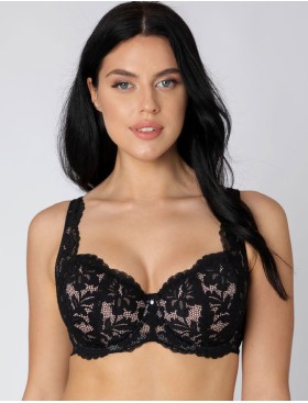 Бюстгальтер балконет тюльпан Subtille BELLA full cup черно-бежевый, Цвет: черный+беж, Размеры: 70I, изображение 3