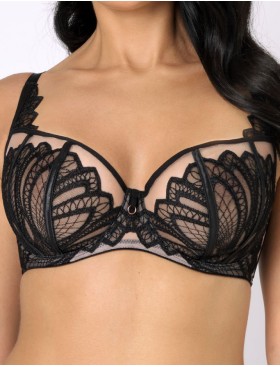 Мягкий открытый бюстгальтер балконет Subtille MELISSA soft balconette, Цвет: черный+мокка, Размеры: 65I