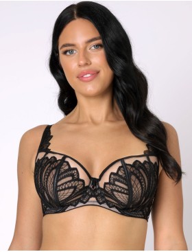 Мягкий открытый бюстгальтер балконет Subtille MELISSA soft balconette, Цвет: черный+мокка, Размеры: 65I, изображение 3