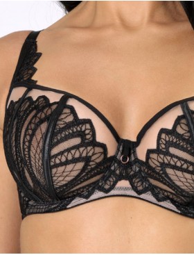 Мягкий открытый бюстгальтер балконет Subtille MELISSA soft balconette, Цвет: черный+мокка, Размеры: 65I, изображение 4