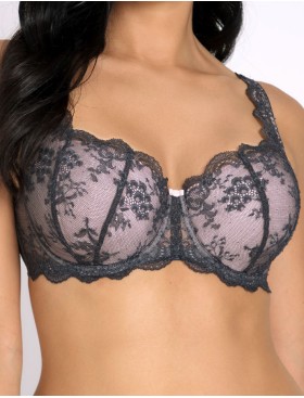 Бюстгальтер балконет тюльпан Subtille SABRINA full cup, Цвет: графит+пудровый, Размеры: 65E