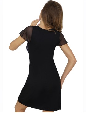 Ночная сорочка с коротким рукавом Donna LUNA nightdress black, Цвет: черный, Размеры: M, изображение 2