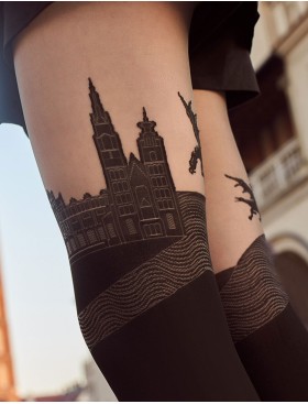 Модные колготки с рисунком Gabriella 661 KRAKOWSKIE 20/60 den чёрный, Цвет: чёрный, Размеры: 2