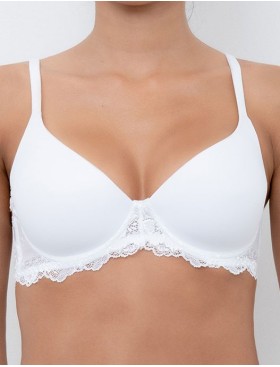 Бюстгальтер балконет Lormar MOUSSE PIZZO bianco, Цвет: bianco (белый), Размеры: 85D, изображение 5