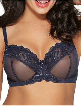 Прозрачный бюстгальтер с мягкой чашкой Ava CASABELLA 1993 M тёмно-синий, Цвет: тёмно-синий, Размеры: 65I