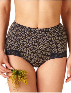 Комплект высоких трусов слипов Key LPM 753 B22 (2 шт), Цвет: бежевый+черный, Размеры: M, изображение 2