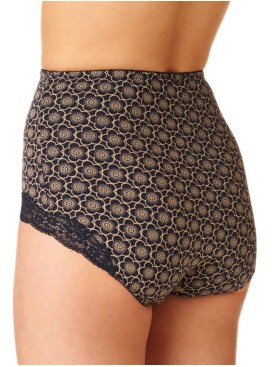 Комплект высоких трусов слипов Key LPM 753 B22 (2 шт), Цвет: бежевый+черный, Размеры: M, изображение 4