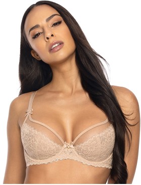 Мягкий бюстгальтер с кружевом MAT MILOU bezowy M-3533-2, Цвет: бежевый, Размеры: 65F, изображение 3