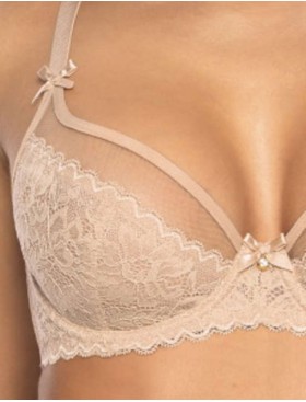 Мягкий бюстгальтер с кружевом MAT MILOU bezowy M-3533-2, Цвет: бежевый, Размеры: 65F, изображение 5