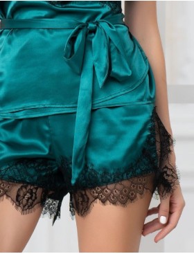 Шелковый комплект топ и шорты Mia-Amore WINDSOR 3882 изумруд, Цвет: изумруд, Размеры: L, изображение 6