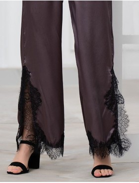 Пижама из натурального шелка с кружевом Mia-Amore WINDSOR 3886 баклажан, Цвет: баклажан, Размеры: S, изображение 6