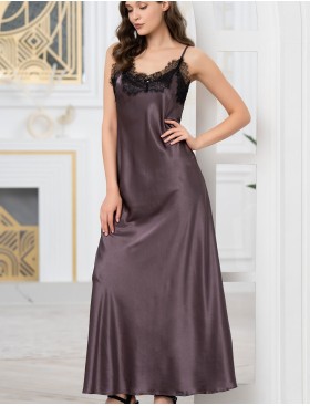 Длинная шелковая сорочка Mia-Amore WINDSOR 3888 баклажан, Цвет: баклажан, Размеры: XL, изображение 5
