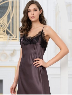 Длинная шелковая сорочка Mia-Amore WINDSOR 3888 баклажан, Цвет: баклажан, Размеры: XL, изображение 3