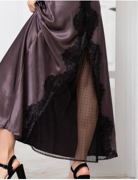 Длинная шелковая сорочка Mia-Amore WINDSOR 3888 баклажан, Цвет: баклажан, Размеры: XL, изображение 6