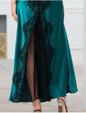 Длинная шелковая сорочка Mia-Amore WINDSOR 3888 изумруд, Цвет: изумруд, Размеры: M, изображение 7